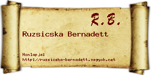 Ruzsicska Bernadett névjegykártya