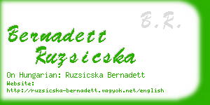 bernadett ruzsicska business card